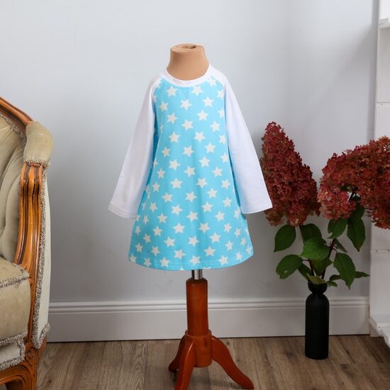 Suknelė ilgomis rankovėmis ,,Ocean blue star"